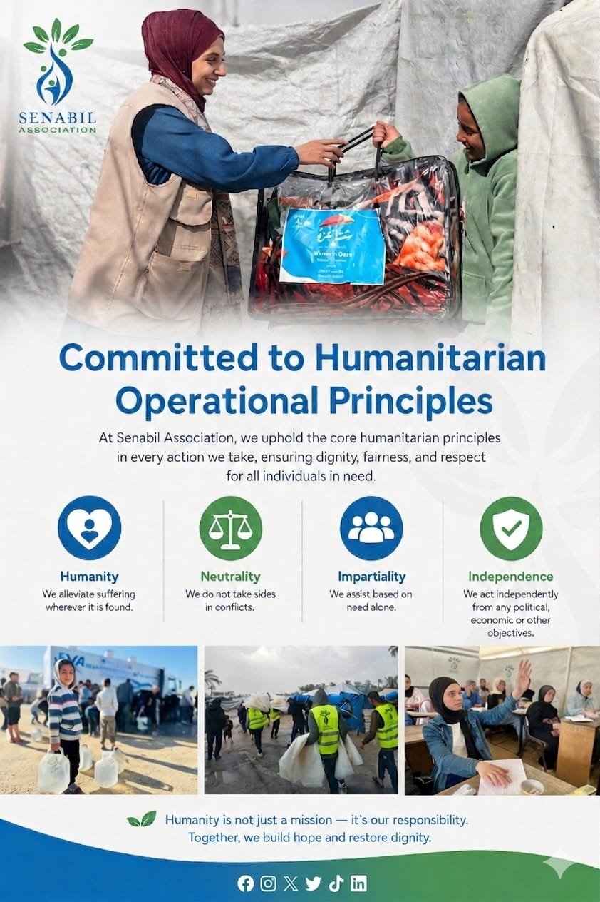 Senabil Association Announces Its Official Commitment to the Joint Operating Principles (JOPs) for Humanitarian Action in Gaza