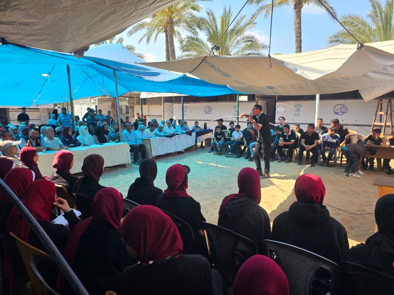 Opening of the English Language Exhibition at Senabil Khan Younis School